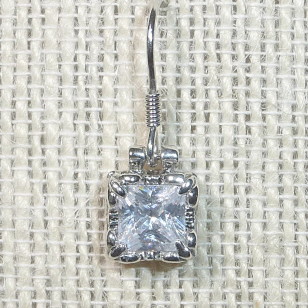Silpada W0975 Sterling Silver CZ Uptown SINGLE Earring Square Replacement